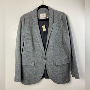 LOFT Gray Career Work Long sleeve Cotton Jacket Women’s 16 Petite NWOT